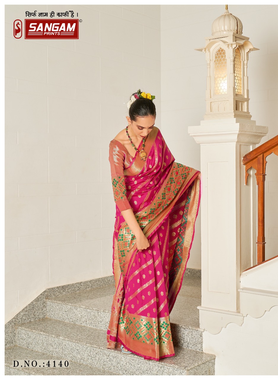 sangam print arpita silk elegant saree catalog