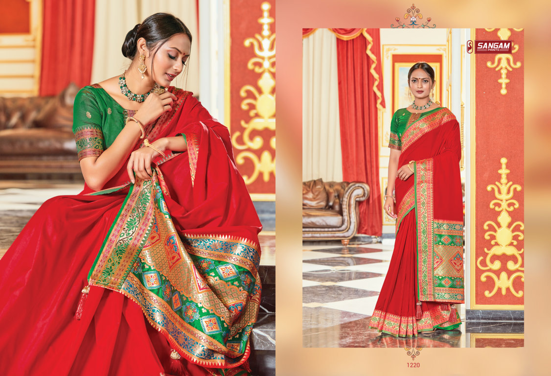 sangam print kayan silk  silk innovative style saree catalog