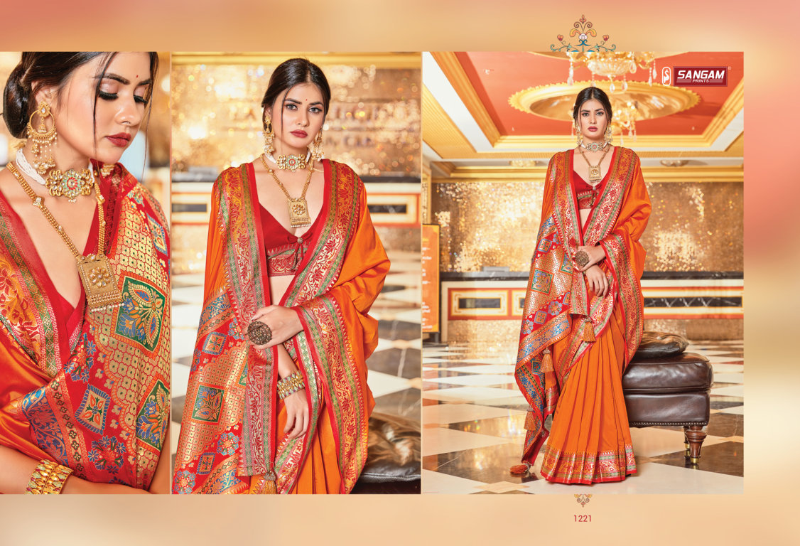 sangam print kayan silk  silk innovative style saree catalog