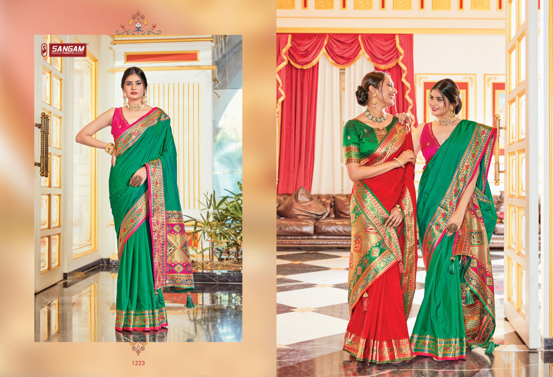 sangam print kayan silk  silk innovative style saree catalog