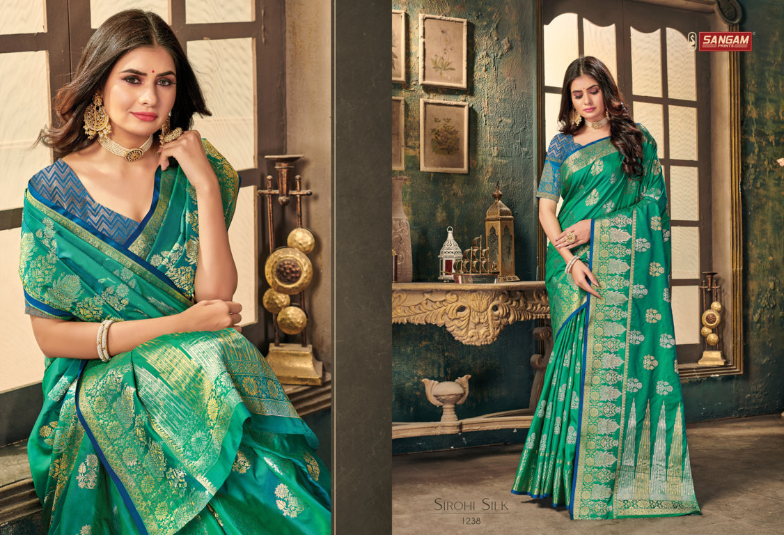 sangam print sirohi silk  silk attractive saree catalog