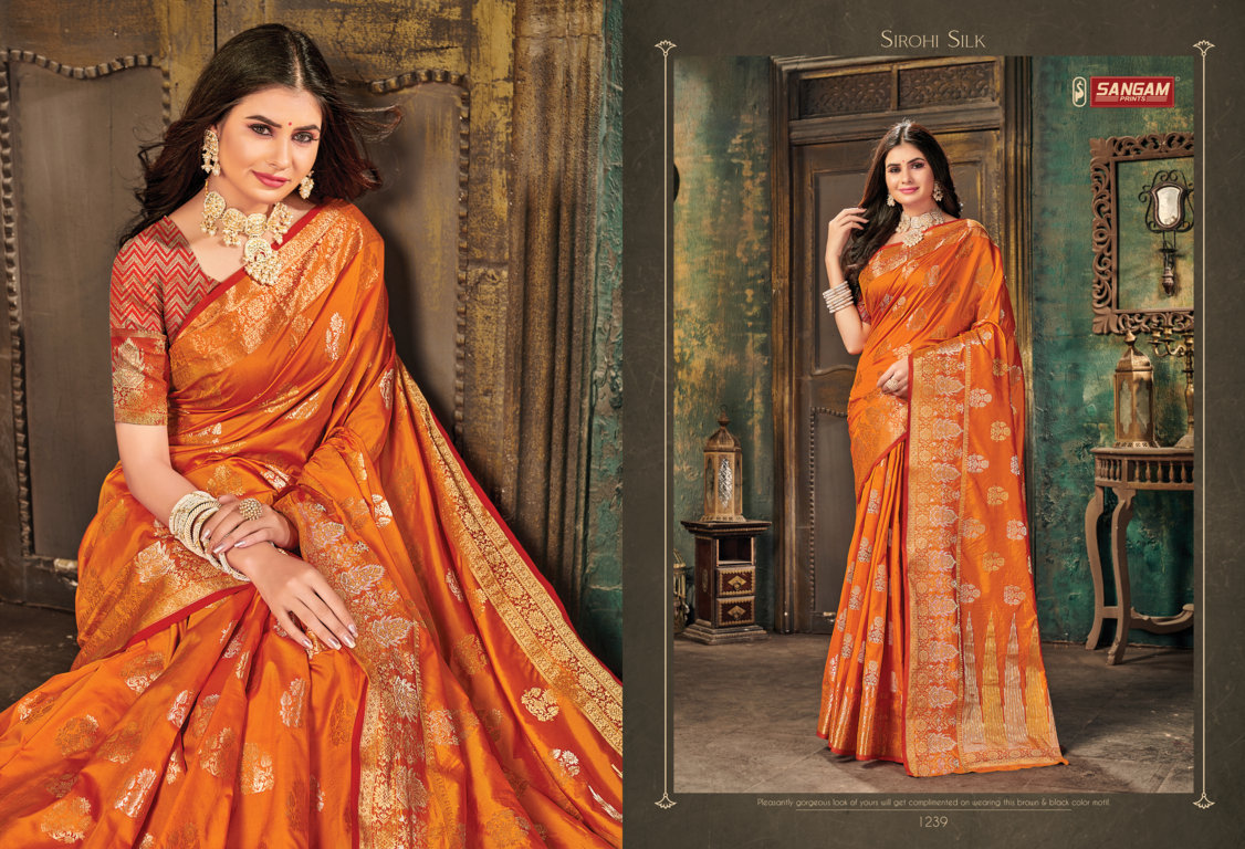 sangam print sirohi silk  silk attractive saree catalog