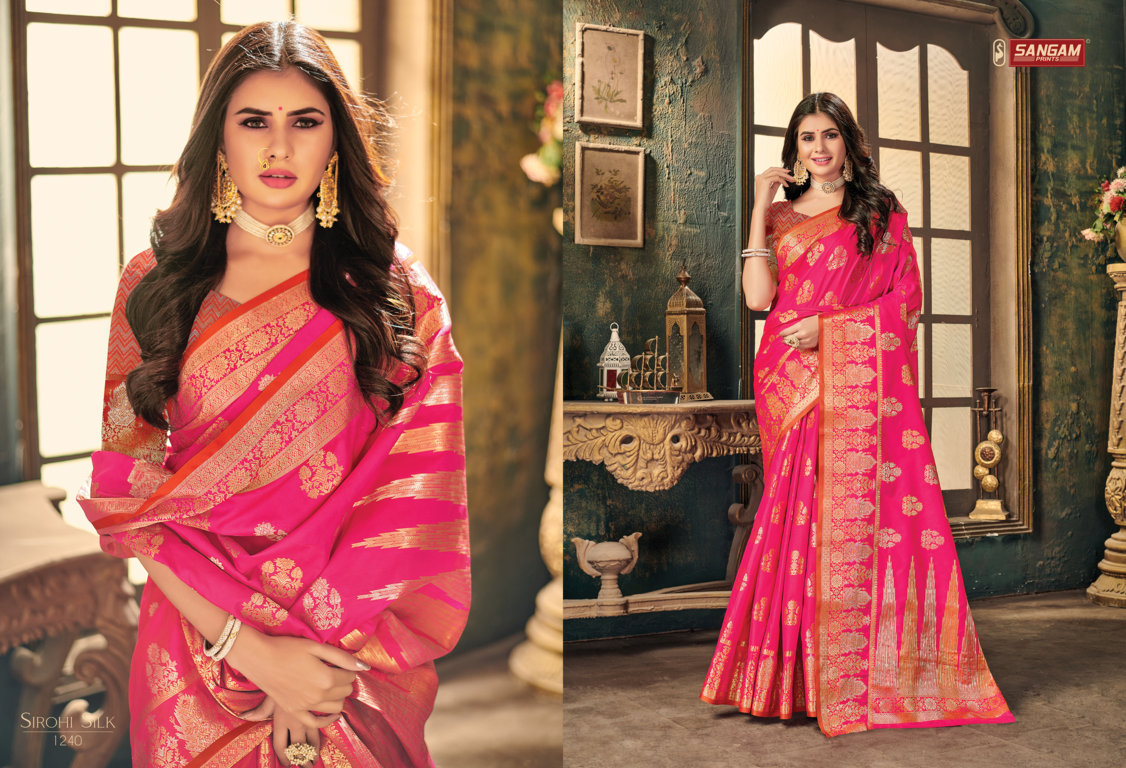 sangam print sirohi silk  silk attractive saree catalog