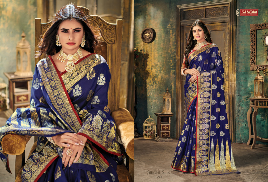 sangam print sirohi silk  silk attractive saree catalog