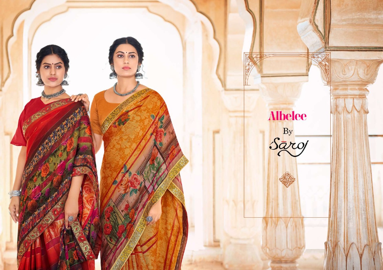 saroj saree Albelee weightless classic trendy look saree catalog