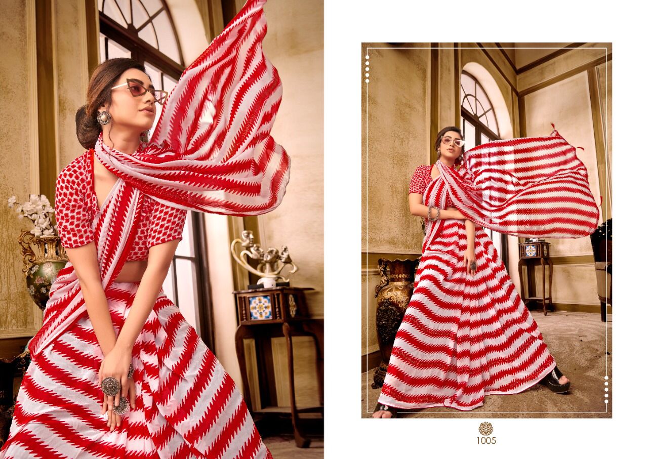 saroj saree rang birangi weightless classic trendy look saree catalog