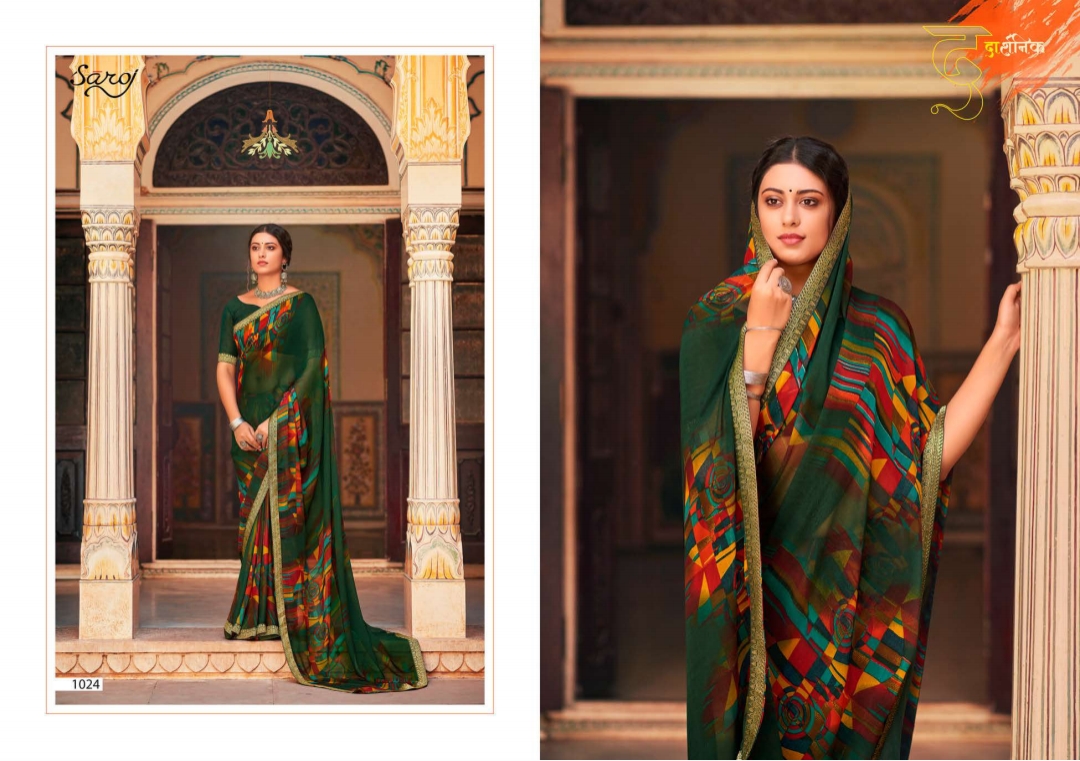 saroj saree victoria vol 3 georgette attractive saree catalog