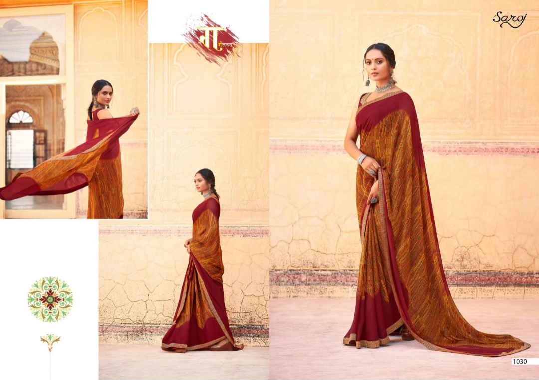 saroj saree victoria vol 3 georgette attractive saree catalog