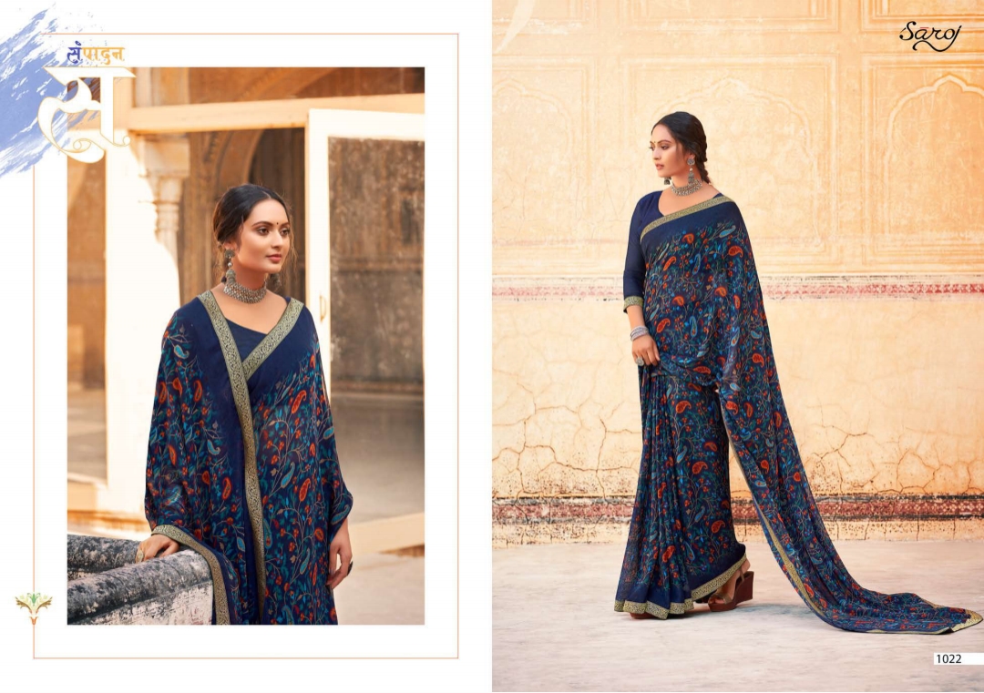 saroj saree victoria vol 3 georgette attractive saree catalog