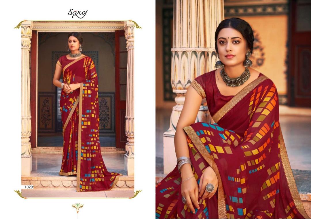 saroj saree victoria vol 3 georgette attractive saree catalog