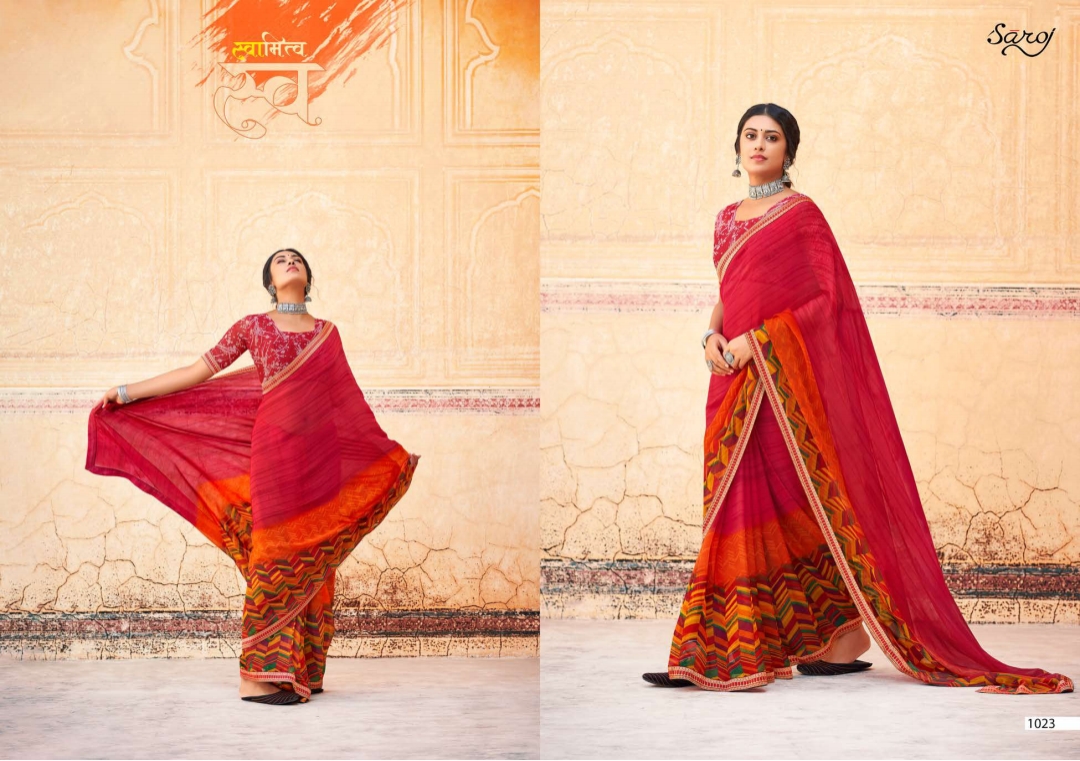 saroj saree victoria vol 3 georgette attractive saree catalog