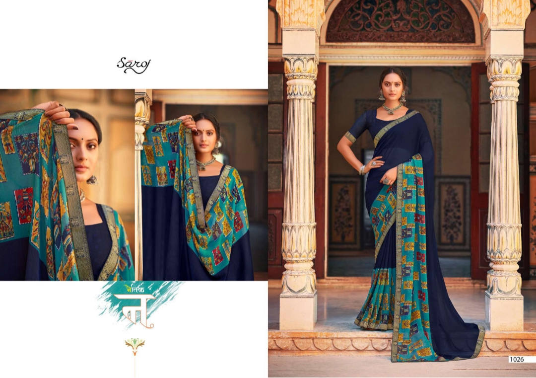 saroj saree victoria vol 3 georgette attractive saree catalog