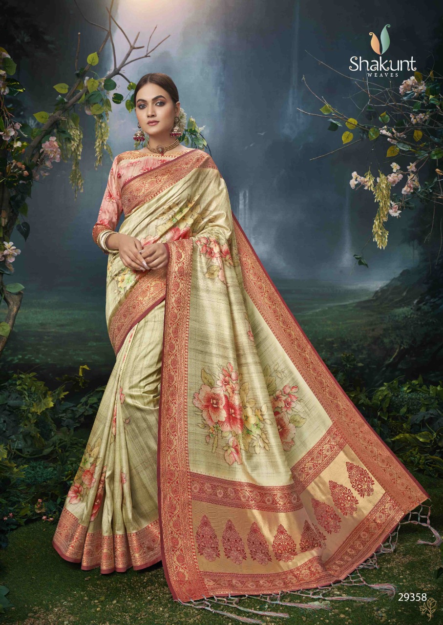 shakunt weaves Chitrahaar silk digital print catachy print saree catalog