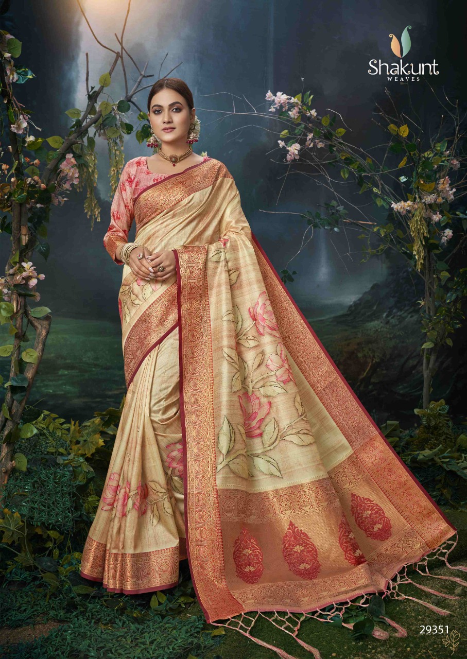 shakunt weaves Chitrahaar silk digital print catachy print saree catalog