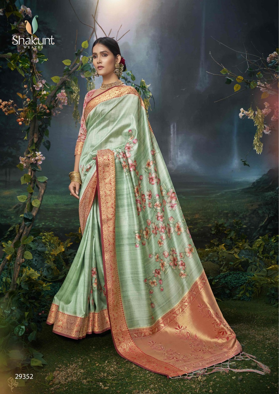 shakunt weaves Chitrahaar silk digital print catachy print saree catalog