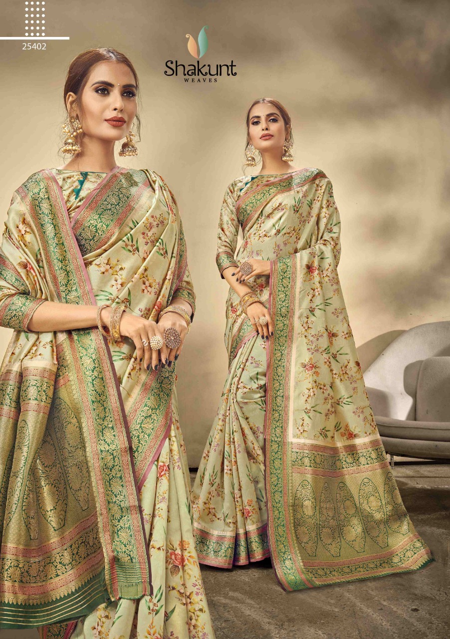 shakunt weaves Divyalaxmi silk gorgeous digital print  saree catalog