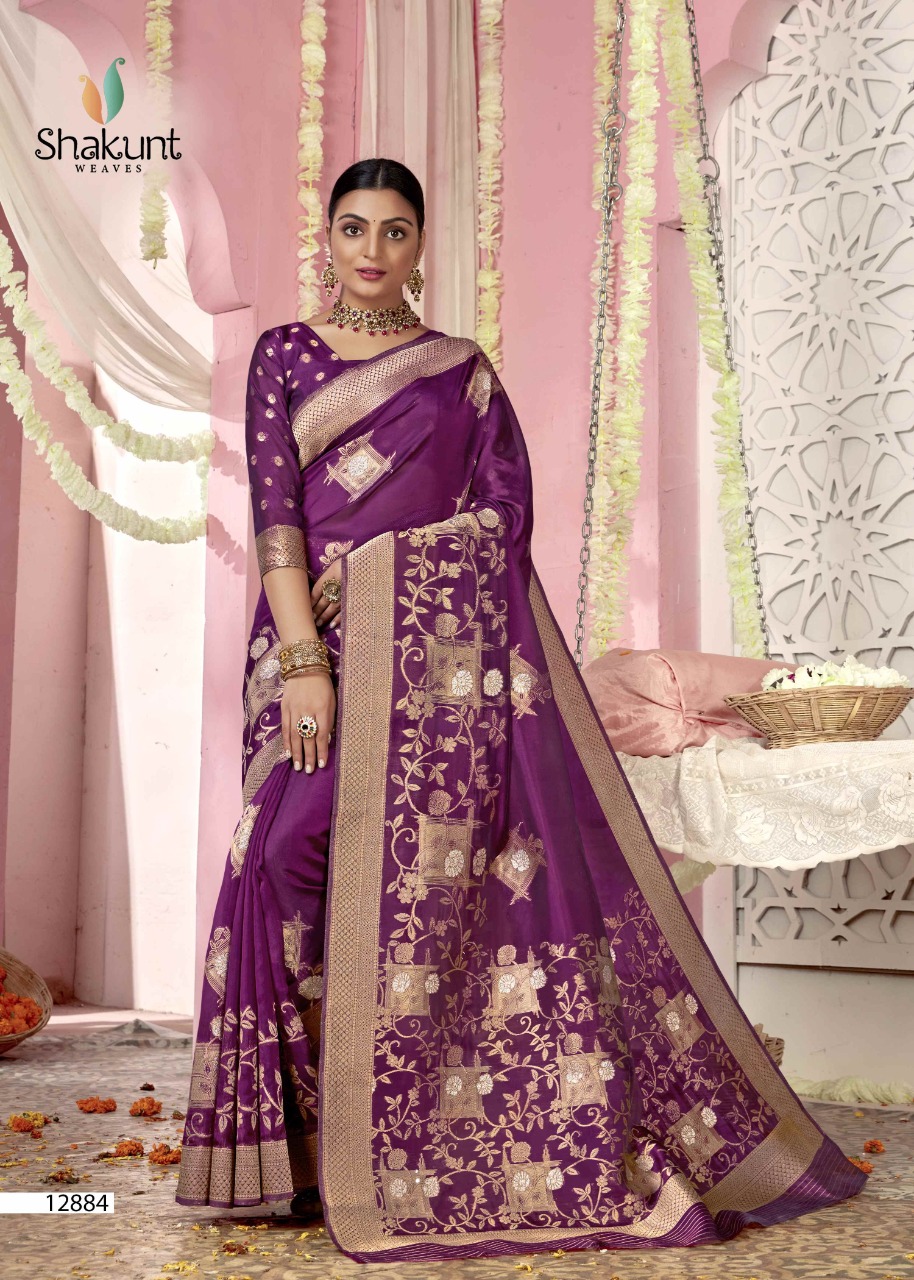 shakunt weaves sks org 510 organza astonishing saree catalog