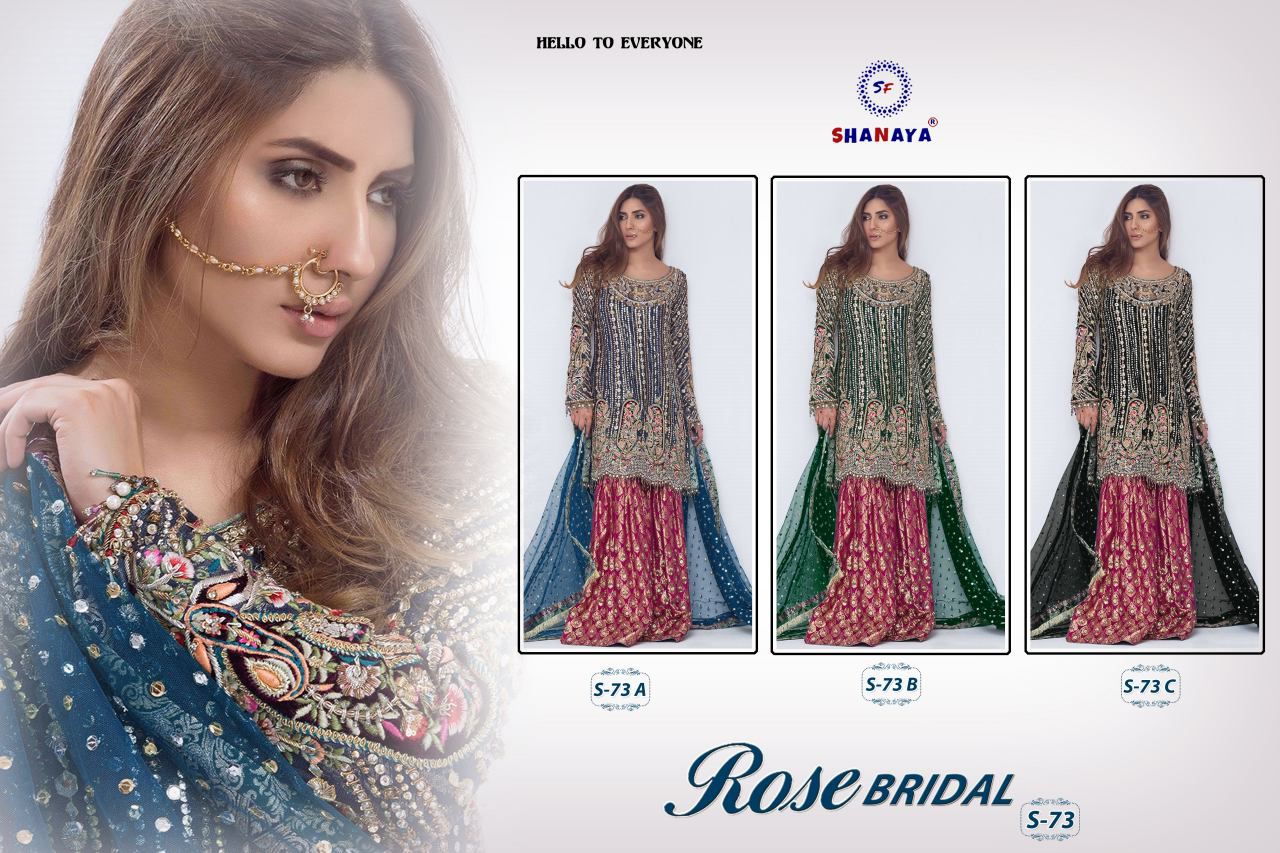 shanaya rose bridel s 73 colours georgette gorgeous look salwar suit catalog