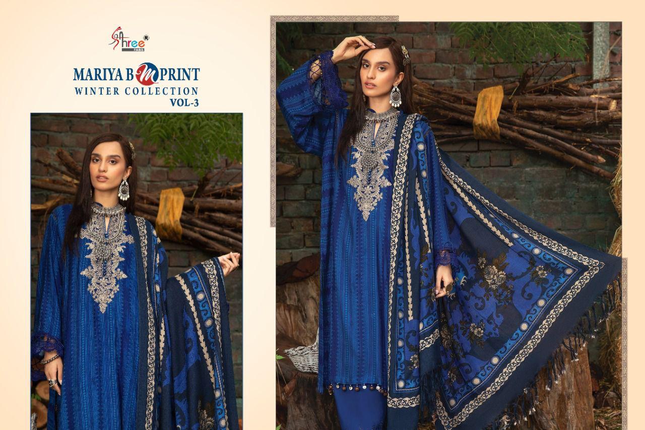 shree fab mariya b m print winter collection 03 pashmina regal look salwar suit catalog