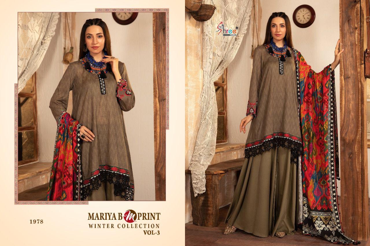 shree fab mariya b m print winter collection 03 pashmina regal look salwar suit catalog