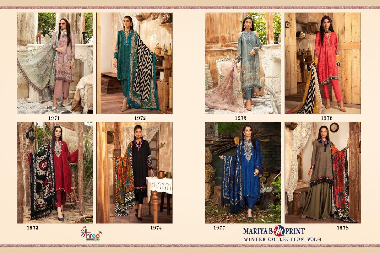 shree fab mariya b m print winter collection 03 pashmina regal look salwar suit catalog