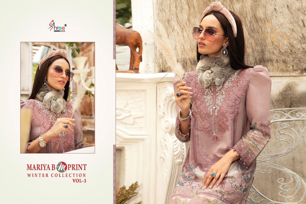 shree fab mariya b m print winter collection 03 pashmina regal look salwar suit catalog