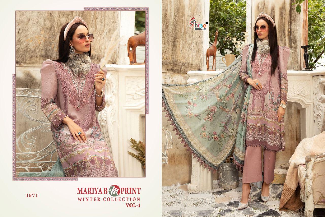 shree fab mariya b m print winter collection 03 pashmina regal look salwar suit catalog