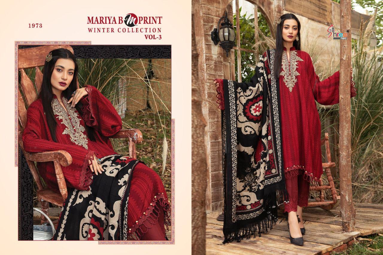 shree fab mariya b m print winter collection 03 pashmina regal look salwar suit catalog