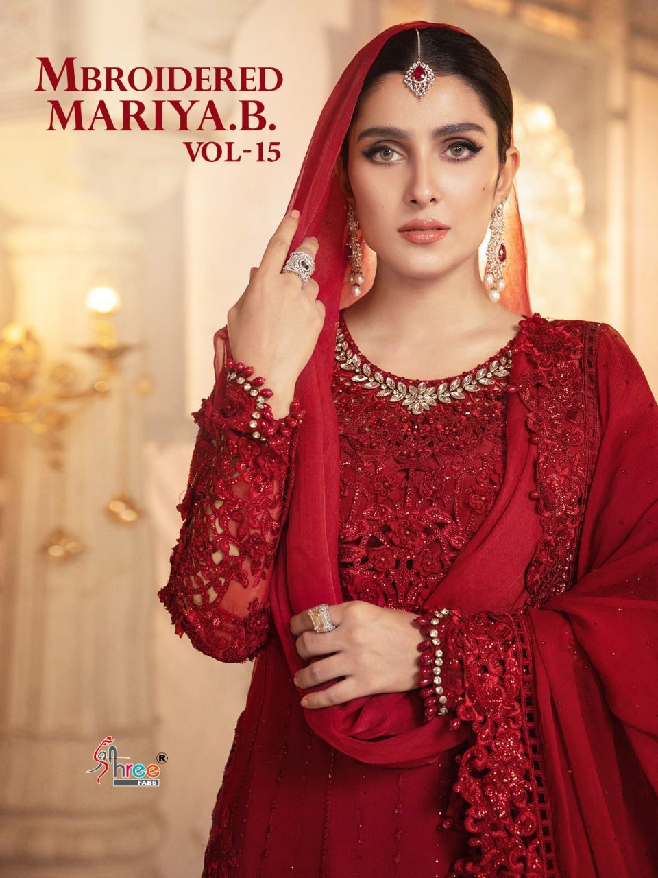 shree fab mbroidered mariya b vol 15 organja catchy look salwar suit catalog