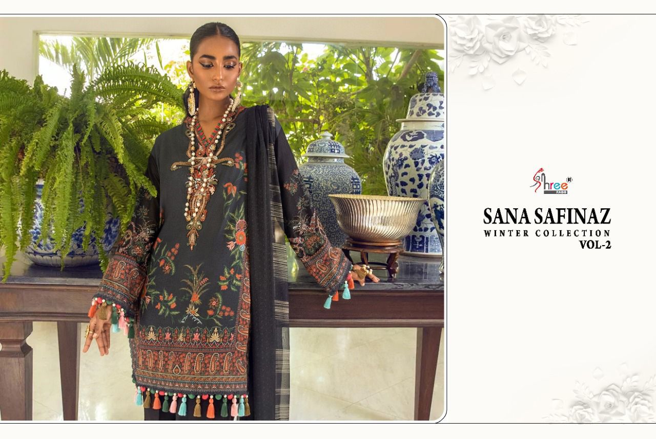 shree fab sana safinaz winter collection vol 2 pashmina catchy look salwar suit  catalog