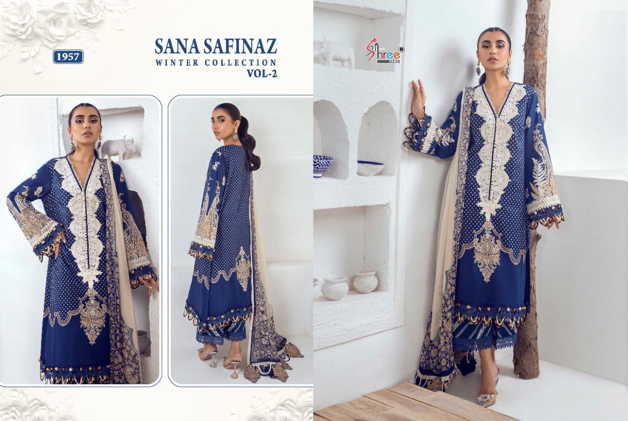 shree fab sana safinaz winter collection vol 2 pashmina catchy look salwar suit  catalog