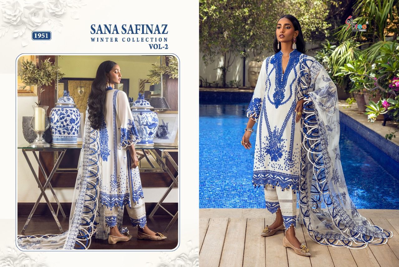 shree fab sana safinaz winter collection vol 2 pashmina catchy look salwar suit  catalog