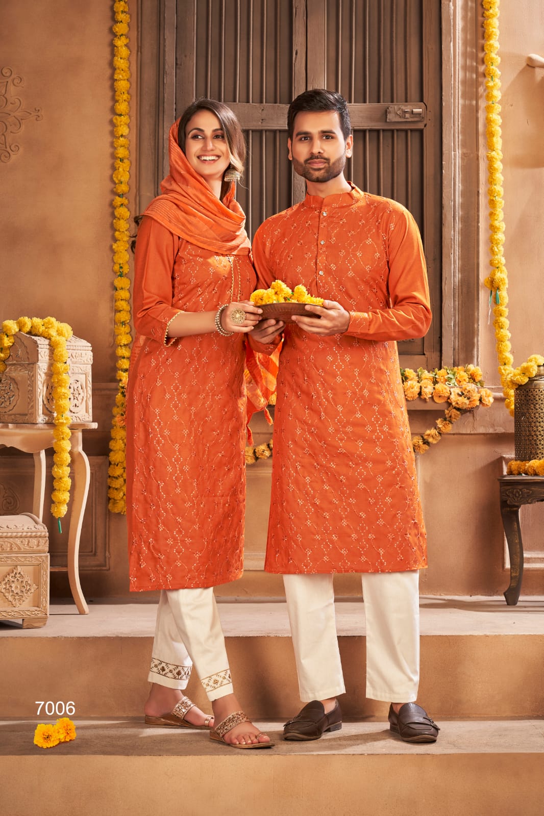 Sukanya Fashion Royal Couple V 7 cotton astonnishing style combo of Kurta with Pants and Kurti with Pants Dupatta catalog