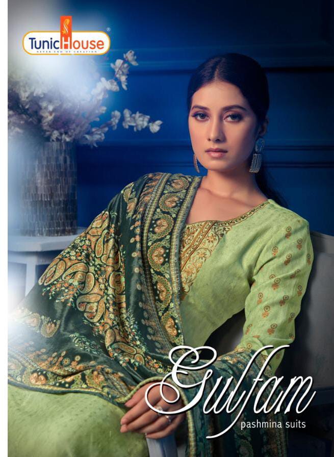 tunic house gulfam pashmina exclusive print salwar suit catalog