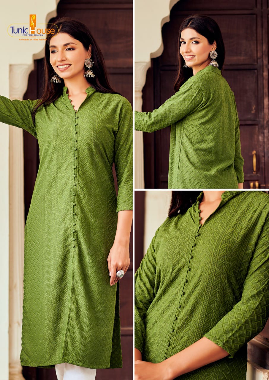 tunic house lucknowi viscouse new and modern style top size set