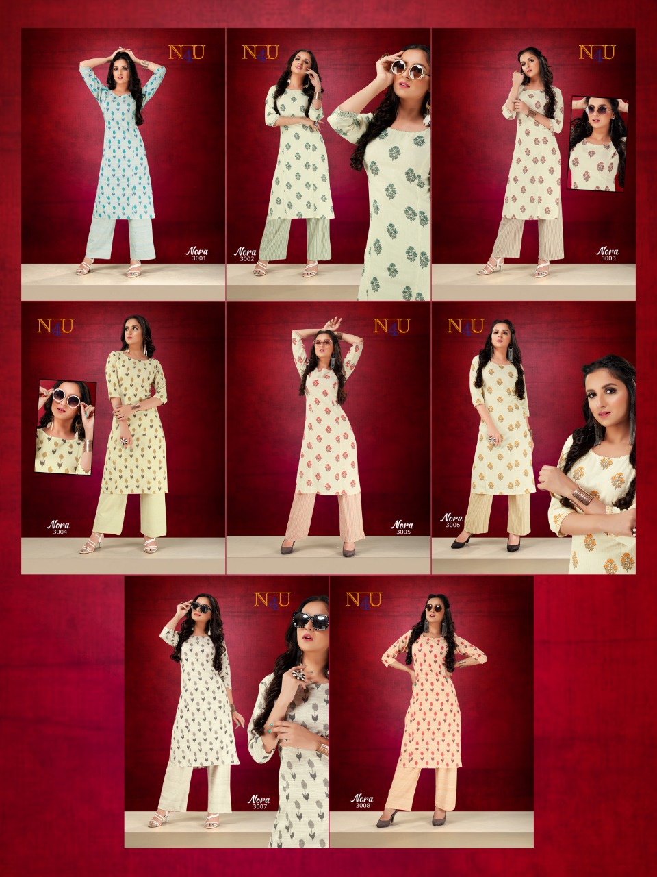 tunic house nora handloom cotton classic trendy look kurti with plazzo catalog