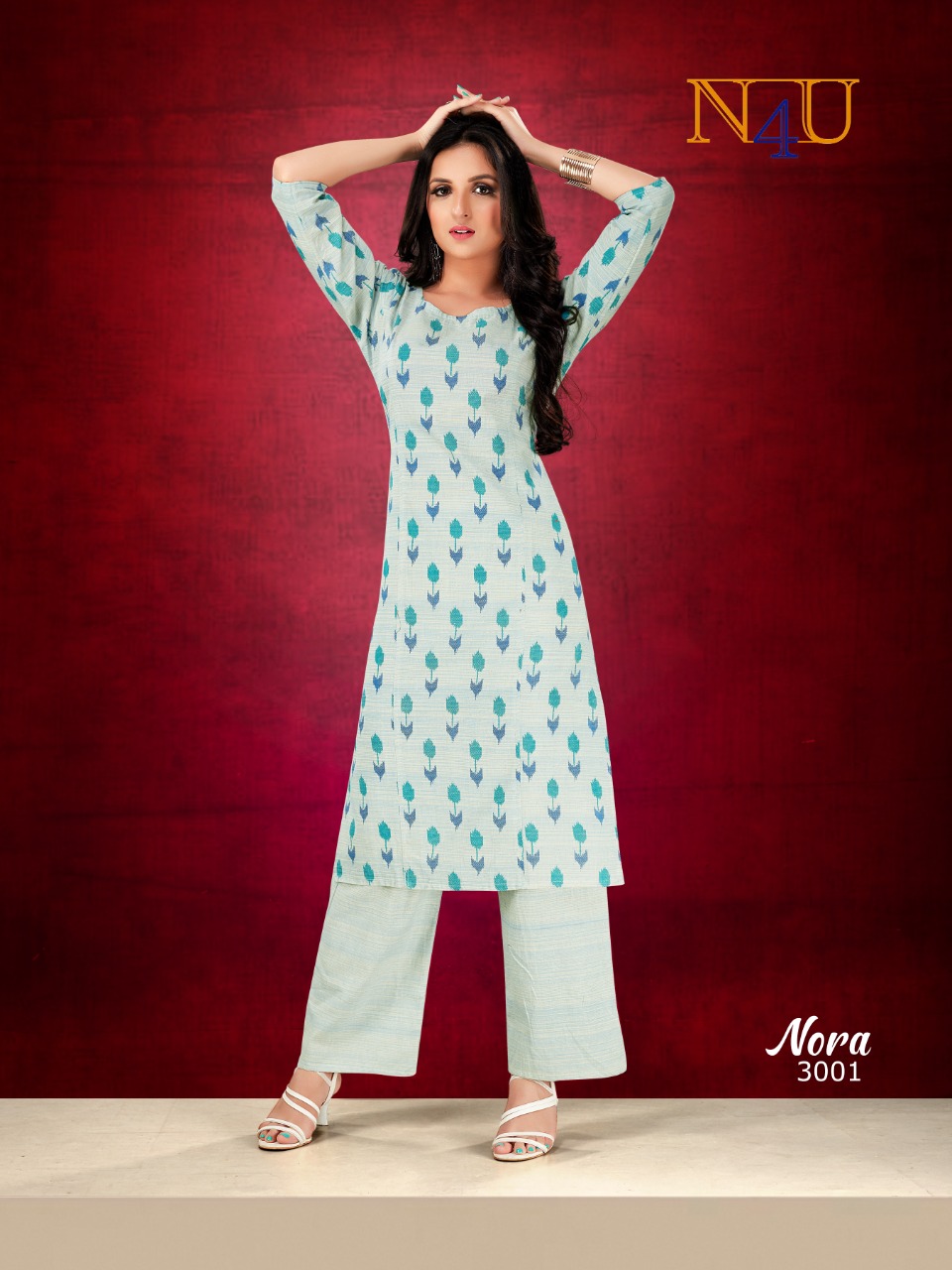 tunic house nora handloom cotton classic trendy look kurti with plazzo catalog