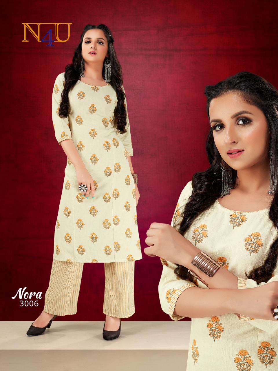 tunic house nora handloom cotton classic trendy look kurti with plazzo catalog