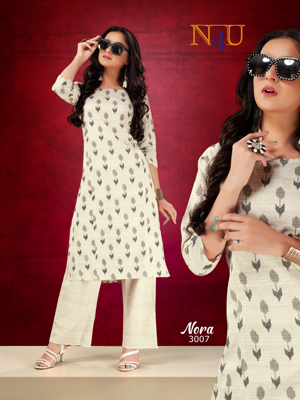 tunic house nora handloom cotton classic trendy look kurti with plazzo catalog