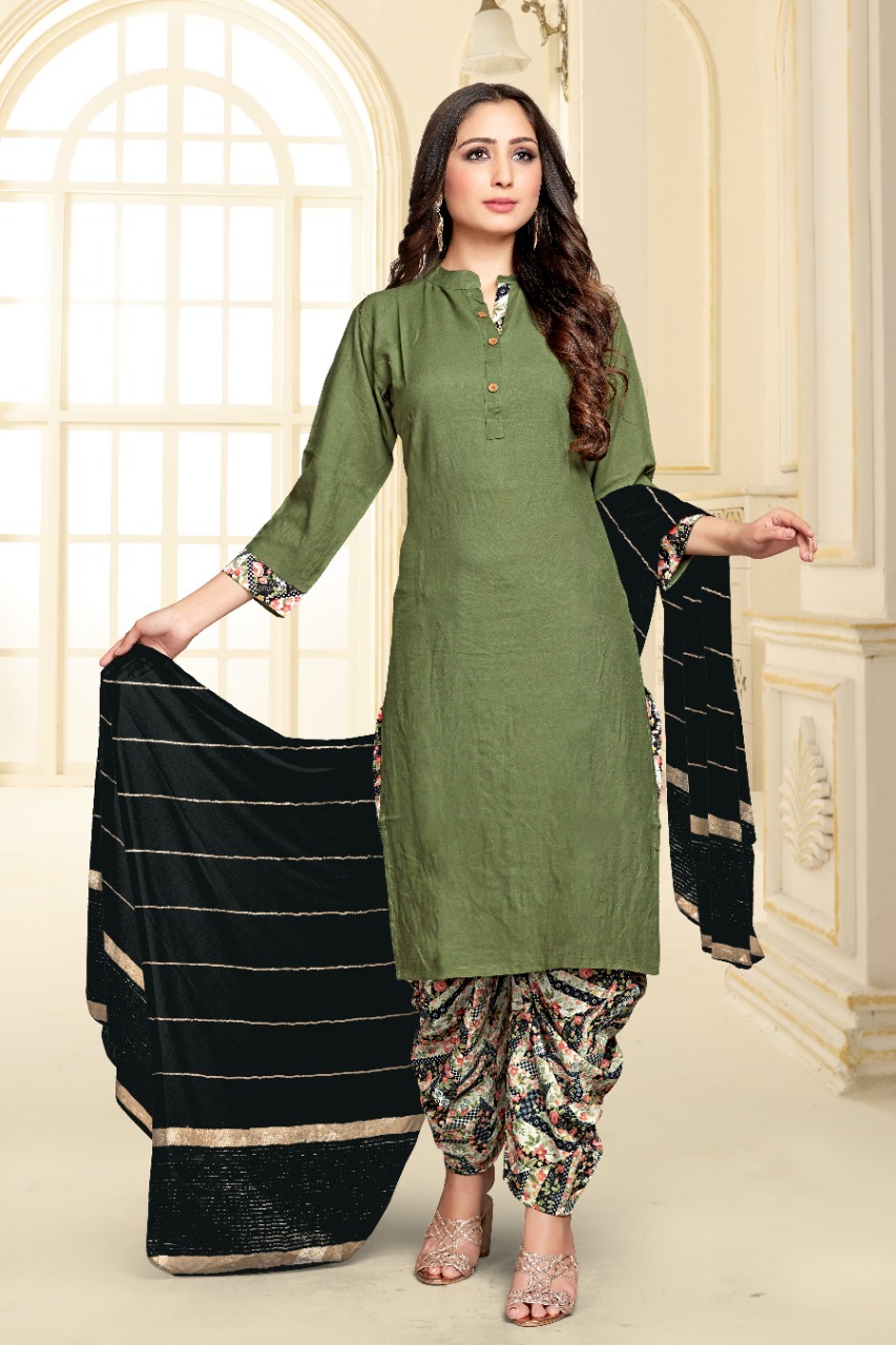 tunic house patiyala rani 3 viscous  attrective patiyala look kurti with dupatta catalog