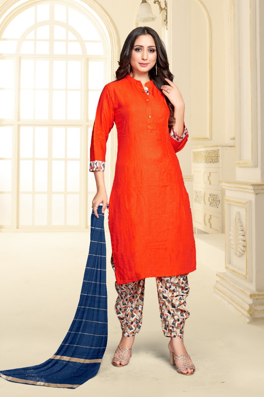 tunic house patiyala rani 3 viscous  attrective patiyala look kurti with dupatta catalog