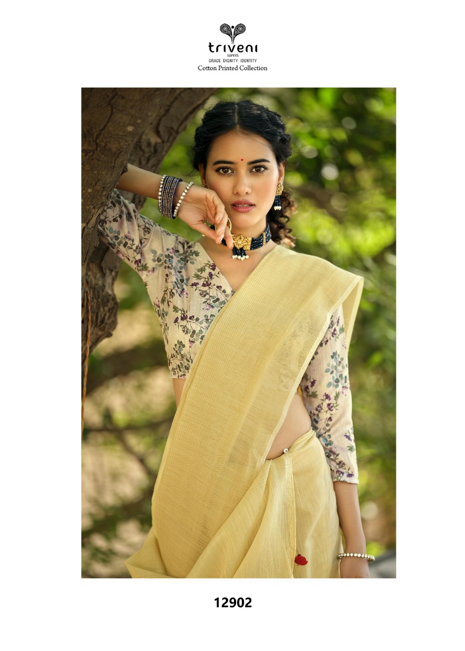 triveni bhairavi 2 cotton decent look print saree catalog