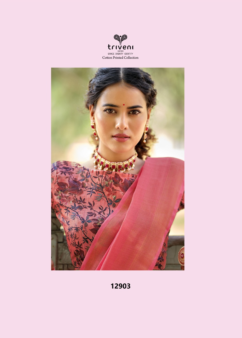 triveni bhairavi 2 cotton decent look print saree catalog