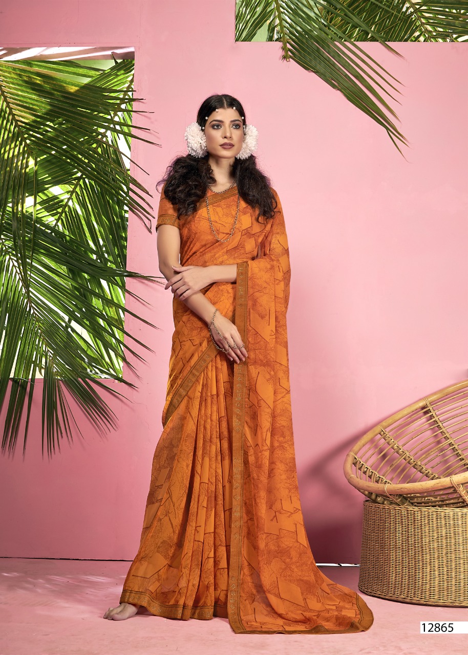 vallabhi print Honey georgette exclusive print saree catalog