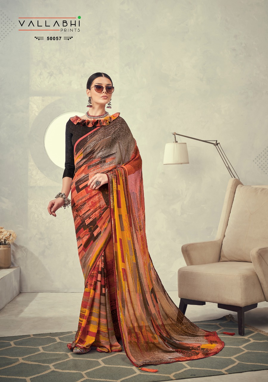 vallabhi print mojito weighless decent look saree catalog