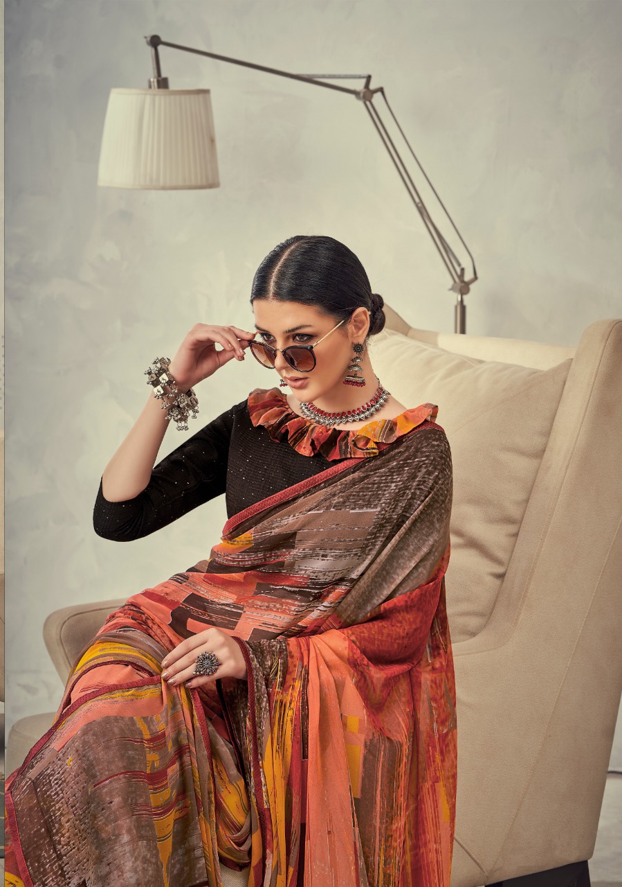 vallabhi print mojito weighless decent look saree catalog