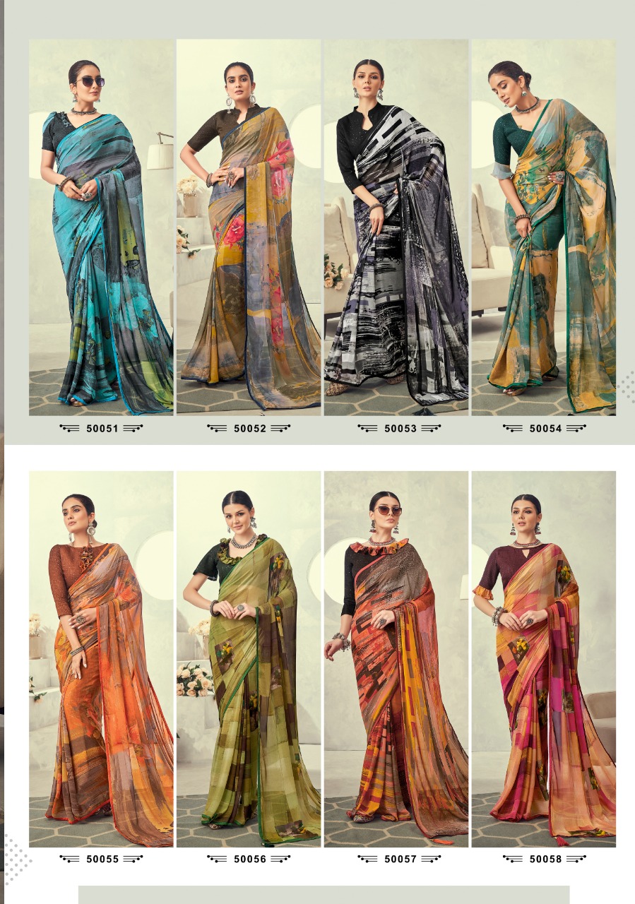 vallabhi print mojito weighless decent look saree catalog