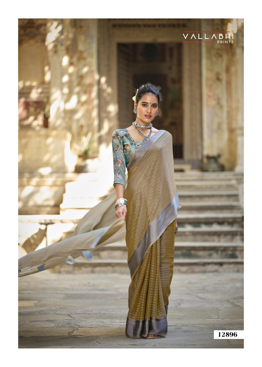 vallabhi print ruple chiffon elegant saree catalog