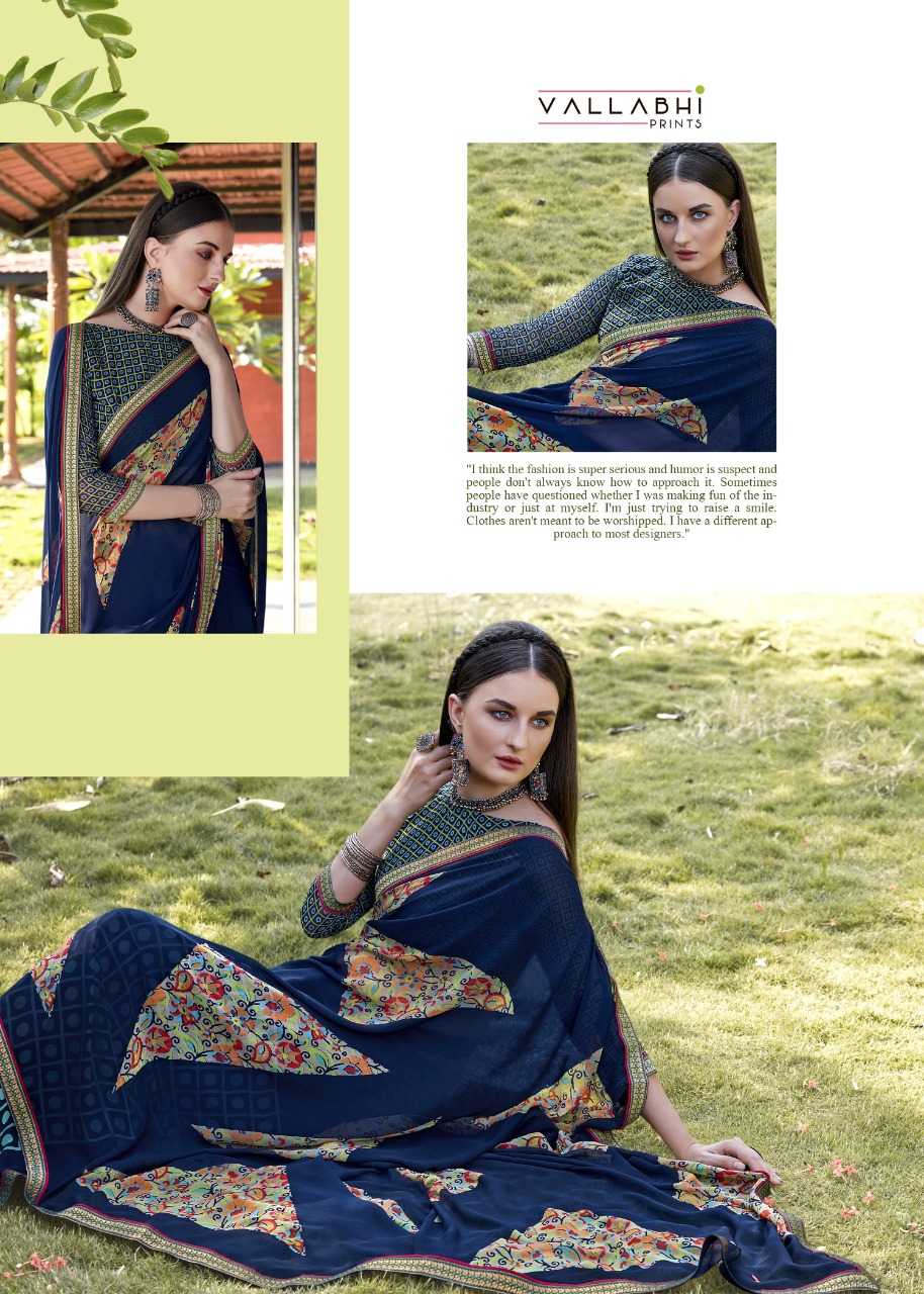 vallabhi print Sundarvan georgette attractive print saree catalog