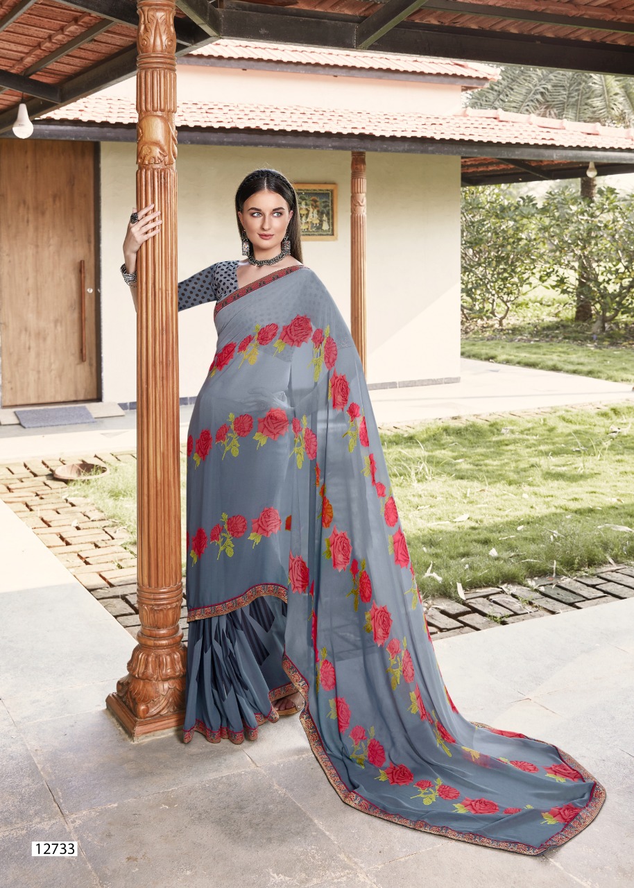 vallabhi print Sundarvan georgette attractive print saree catalog